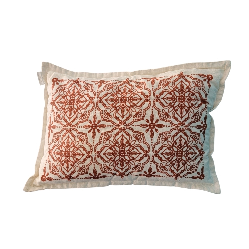 Lillian August embroidered Pillow Medallion Design